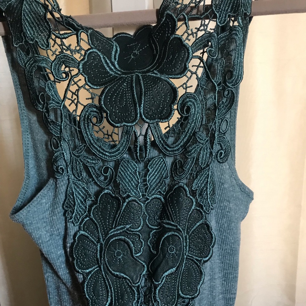 Free people lace floral tank top
